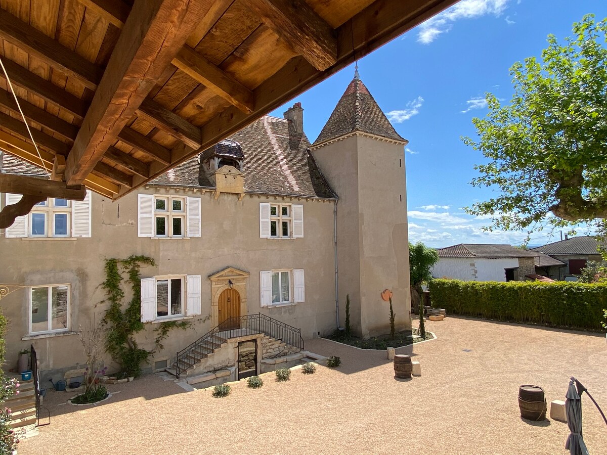 葡萄酒种植者小屋勃艮第城堡（ Château Bourgogne ）泳池公园