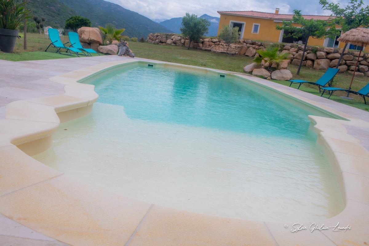 Grande villa Les Oliviers avec piscine à Sagone