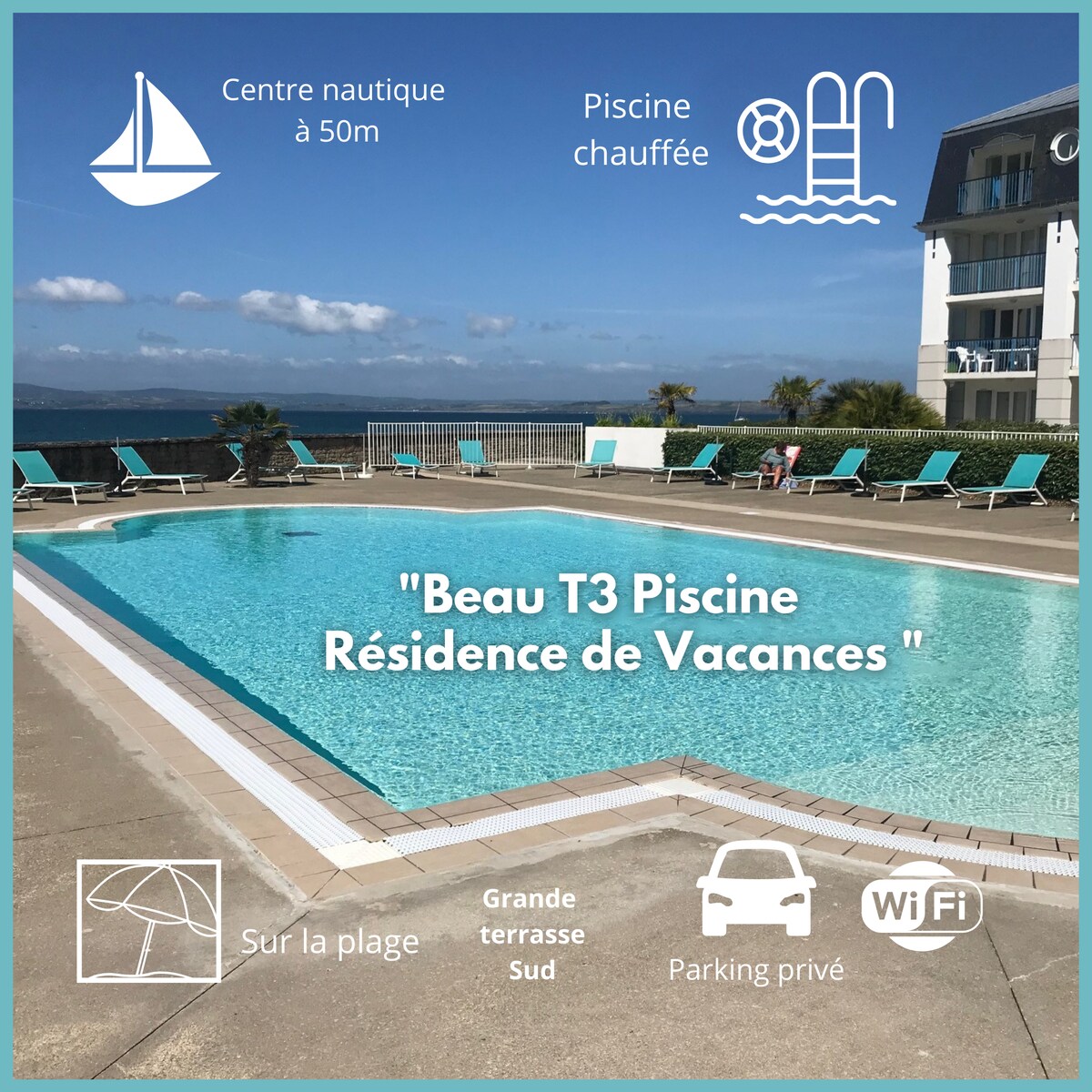 Beau T3 Résidence Vacances Vue mer, Piscine