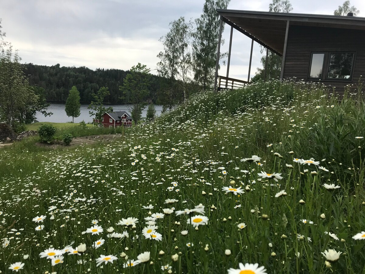 Modernt fritidshus med fantastisk sjöutsikt