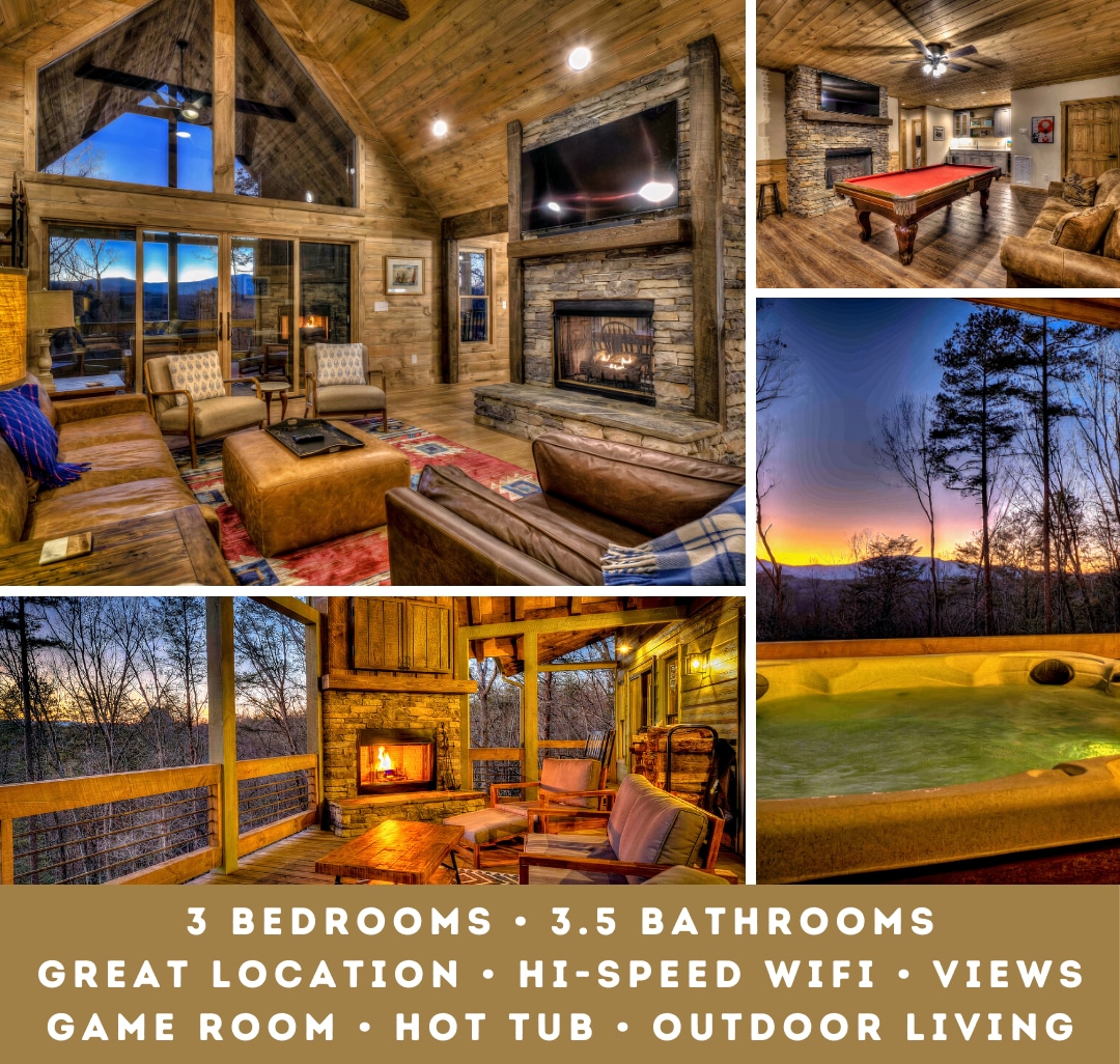 Mountain Views | Game Room | Luxe Blue Ridge Cabin