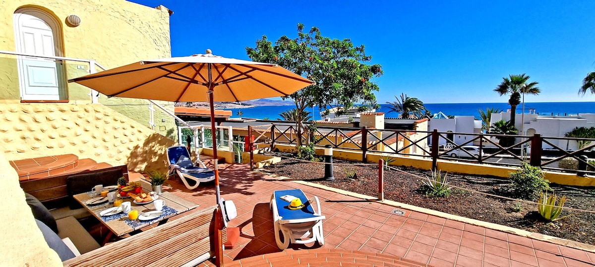 Casa LILLY Costa Calma公寓，游泳池， Meerblick