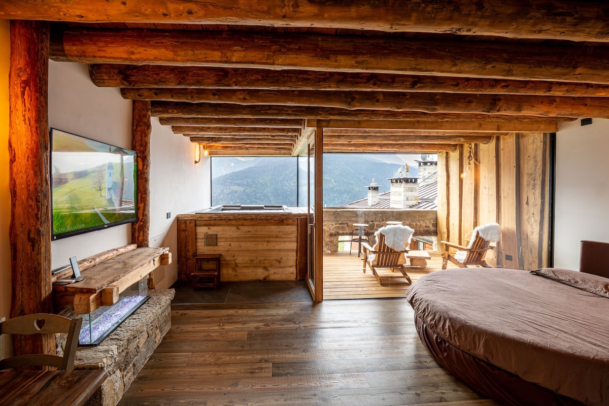 Cormignano Loft度假木屋，配备桑拿和私人水疗中心