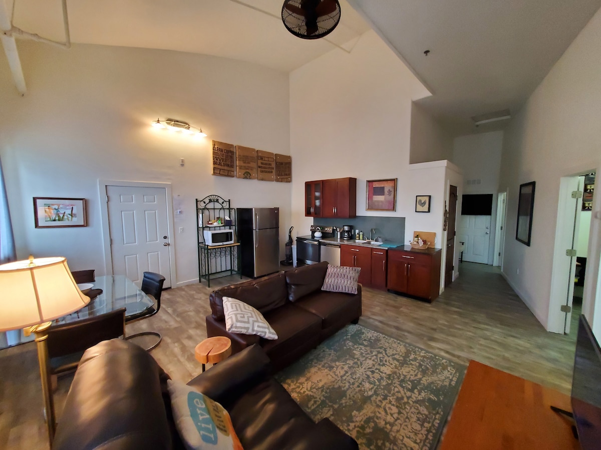 Modern vaulted 2BR condo, Downtown Live/Work