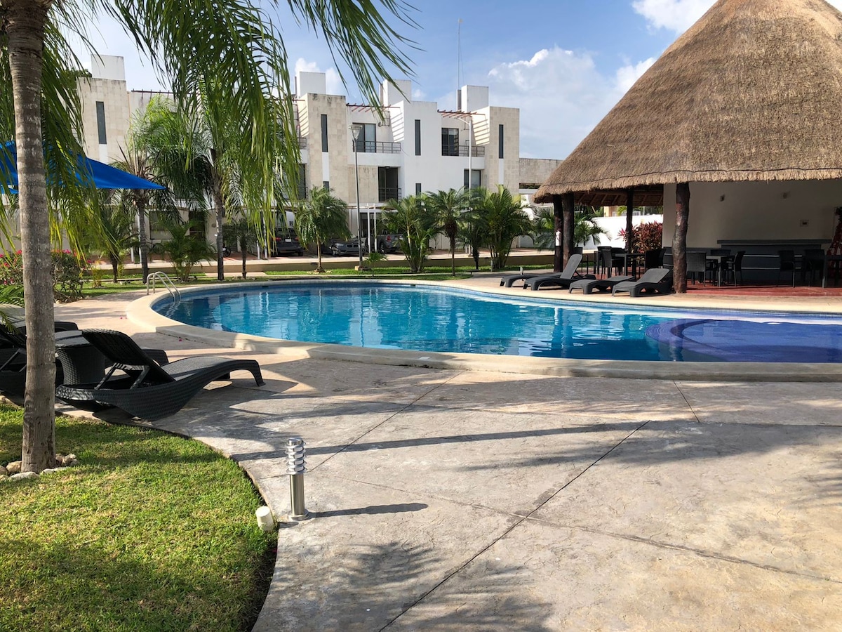 Townhouse with Pool&Sauna 5 min away from Xcaret