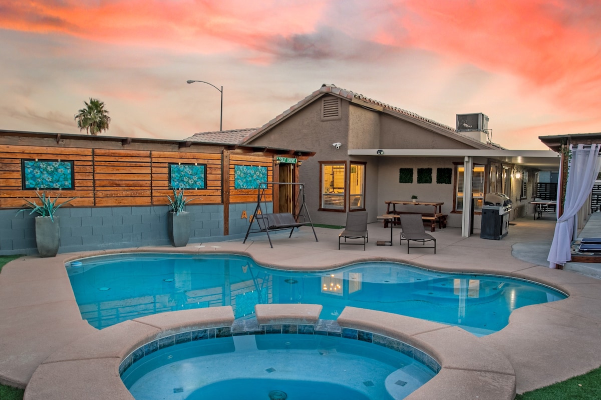 拉斯维加斯❤️3卧室带泳池、水疗和有趣的便利设施！