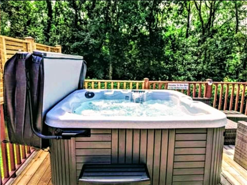 Cosy Willow Lodge with hot tub in Devon