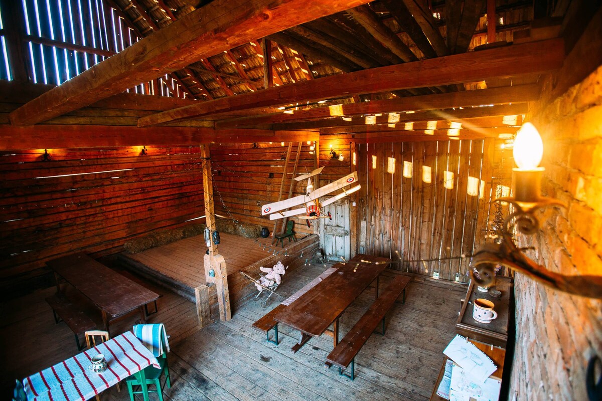 Delightful 3-room barn with indoor fireplace