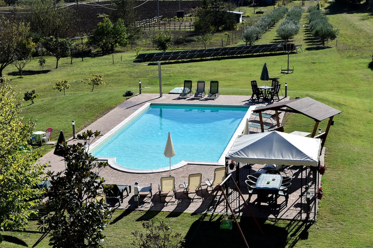 Assisi: casale rinnovato tra il verde con piscina