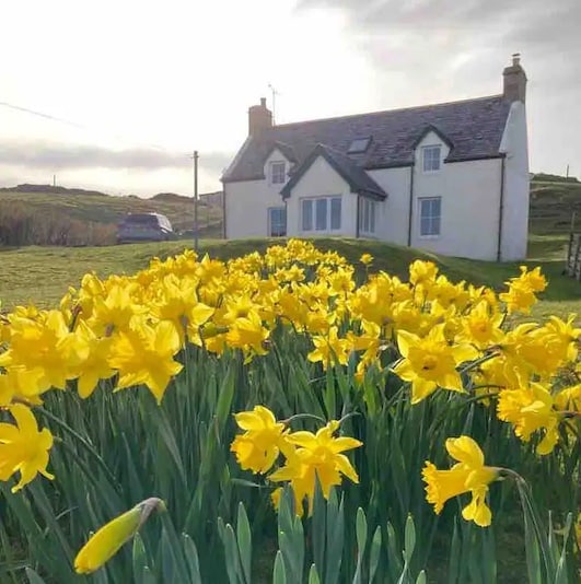 Luxury cottage by Clachtoll beach+hi speed WiFi