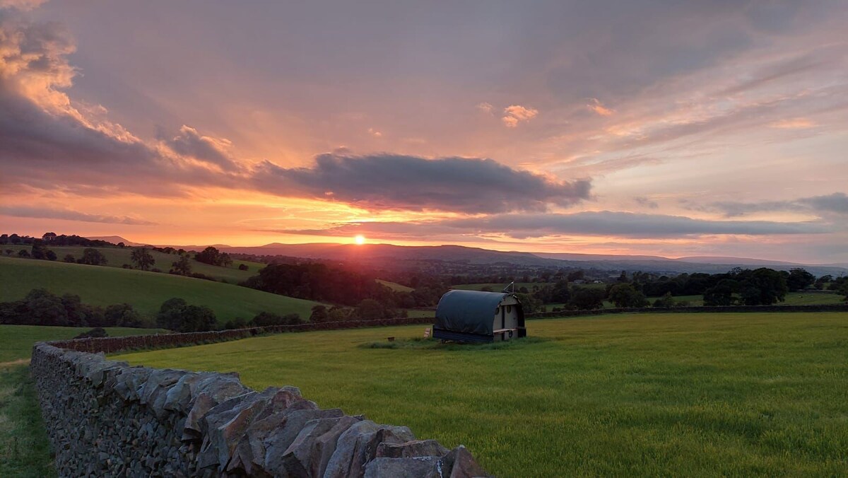 'Oak' Camping pod with cracking views and sunsets
