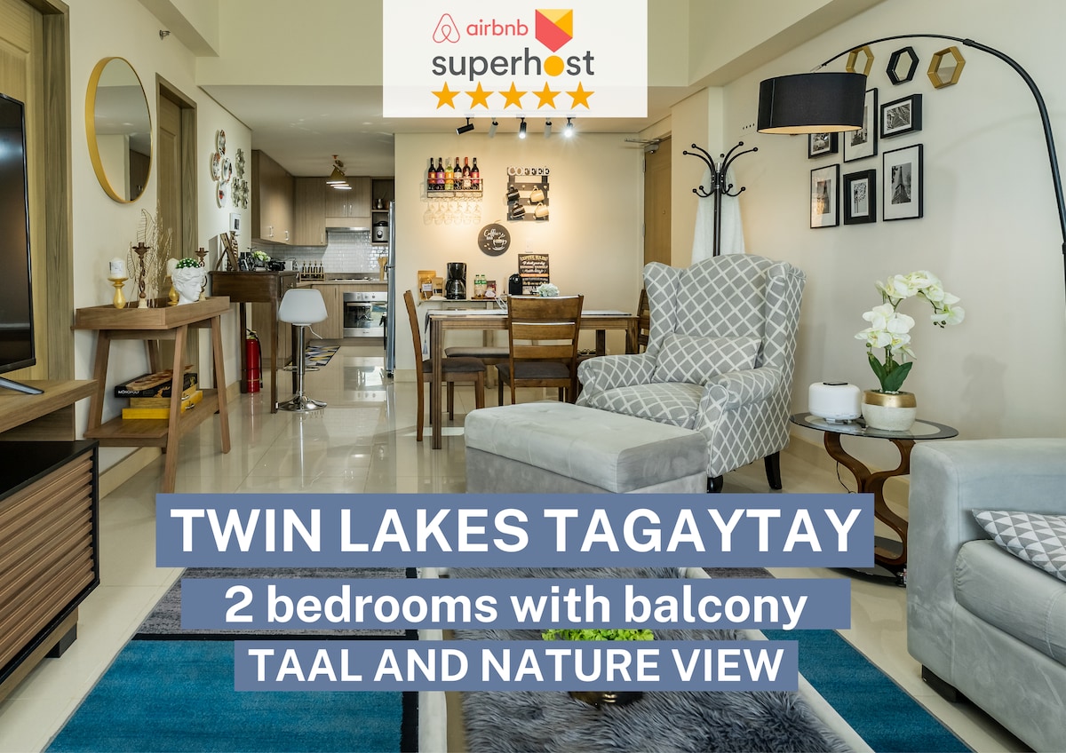 特温莱克斯塔盖泰（ Twin Lakes Tagaytay ）优雅的双卧室房源，可欣赏塔尔景观