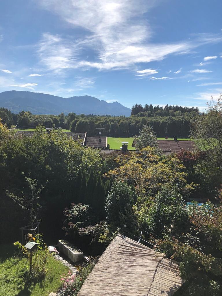 阳光明媚的宽敞房屋，带高山花园全景