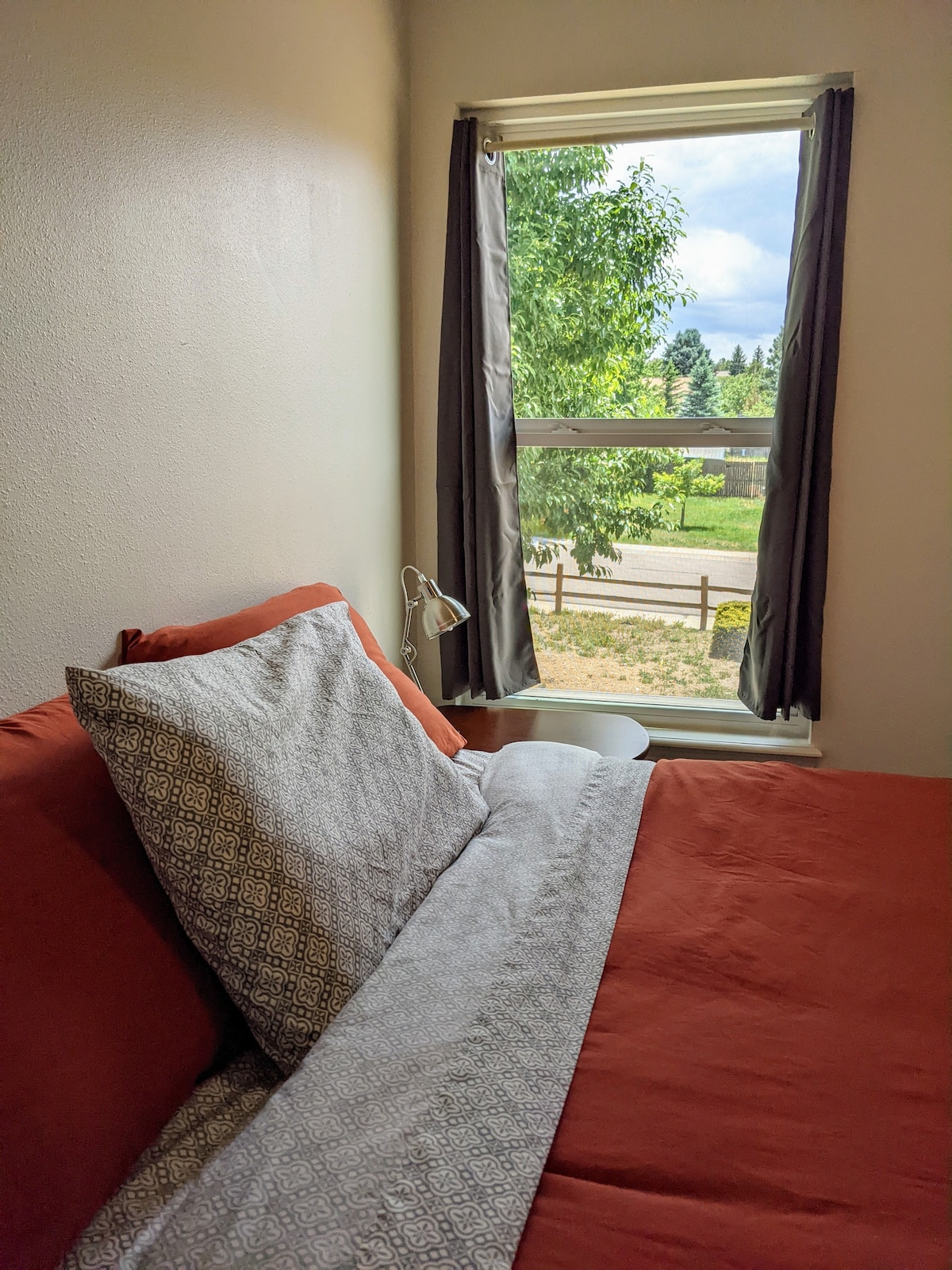 Simple guest bedroom in home next to Castle Rock