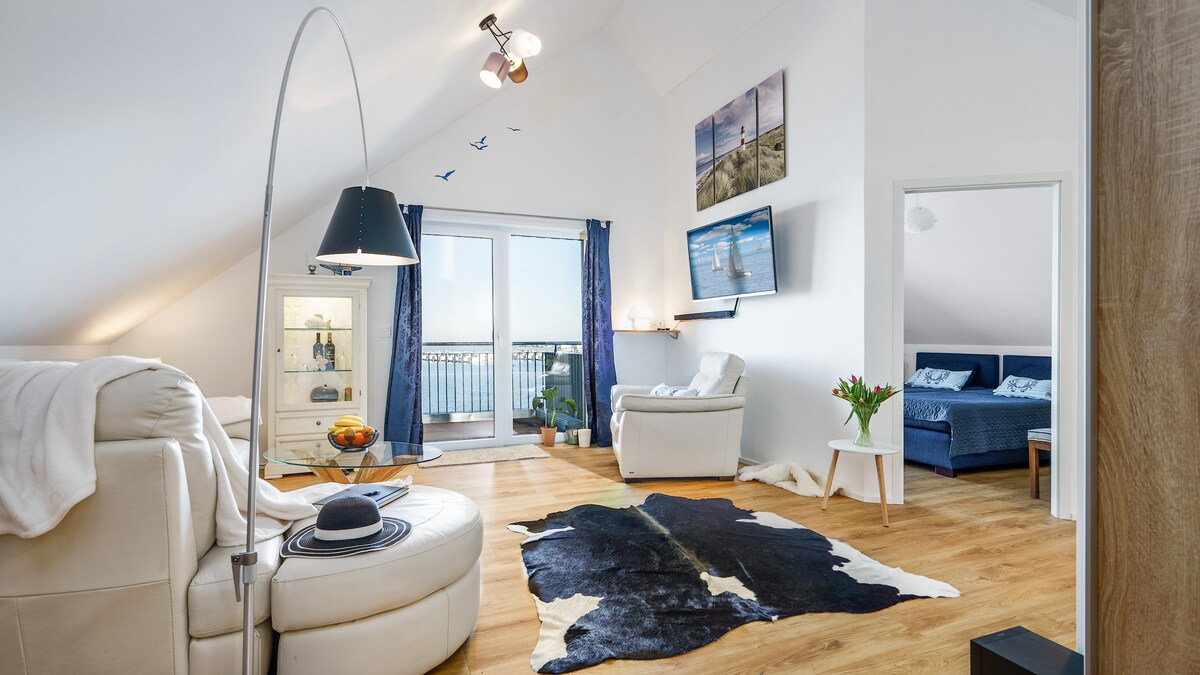 Penthouse mit Blick über Hafen Schlei und Ostsee