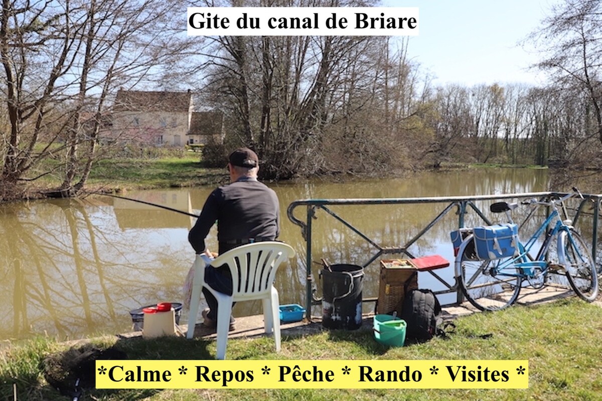 Gite du canal de Briare, gite de pêche,  Loiret