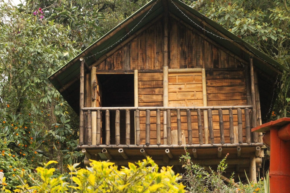 9. Cabaña/balcon/vista a la montaña/baño privado