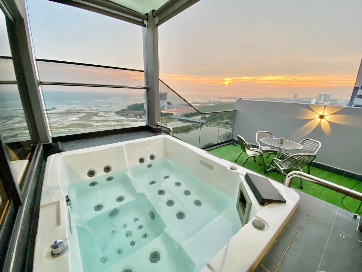 MWHolidayB2441 【 CozySunset PrivateJacuzzi】 +海景