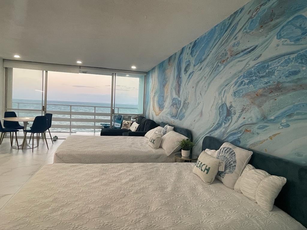 美丽的海洋蓝爱海滨公寓❤️