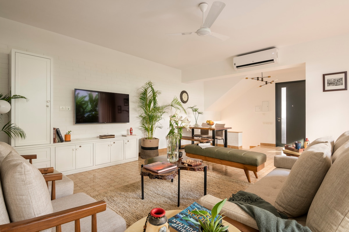 ElReino-New 2BHK Apt 15 min from Candolim beach.