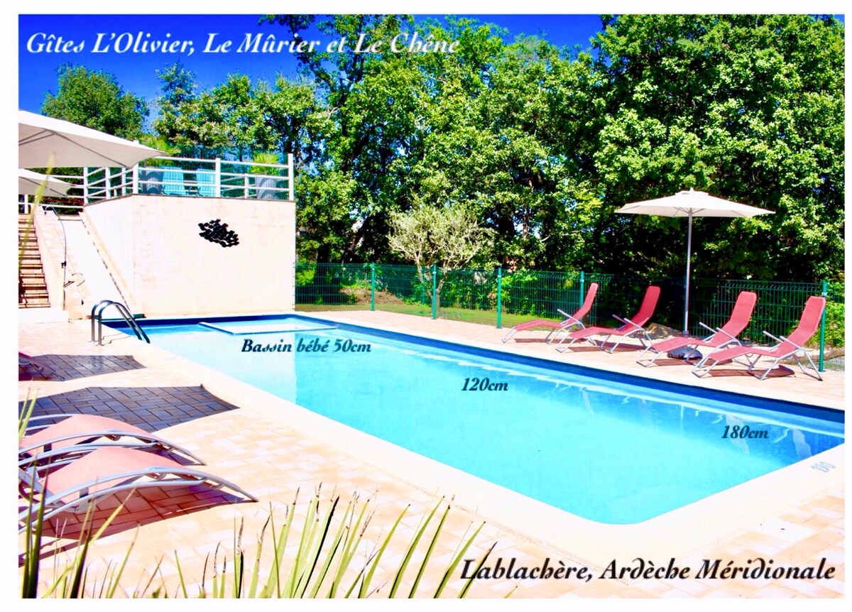 Gîte Le Mûrier, au calme avec piscine à partager