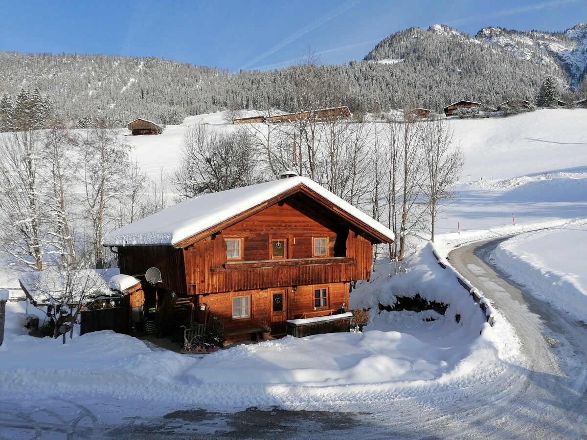 Hüttenappartement Bergblick mit Kachelofen