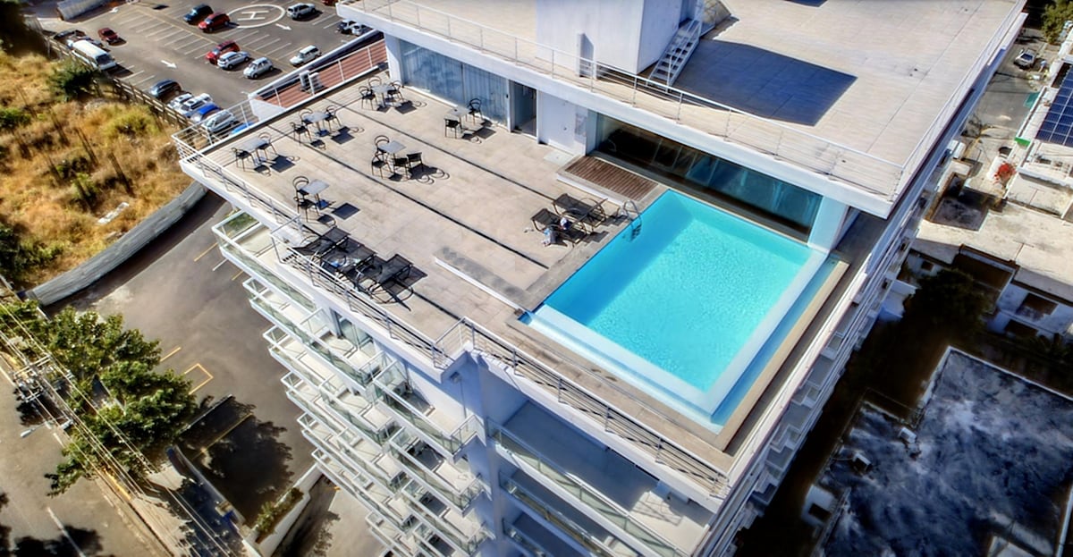 🏝Malecon。360度屋顶泳池景观。空调、健身房、停车场