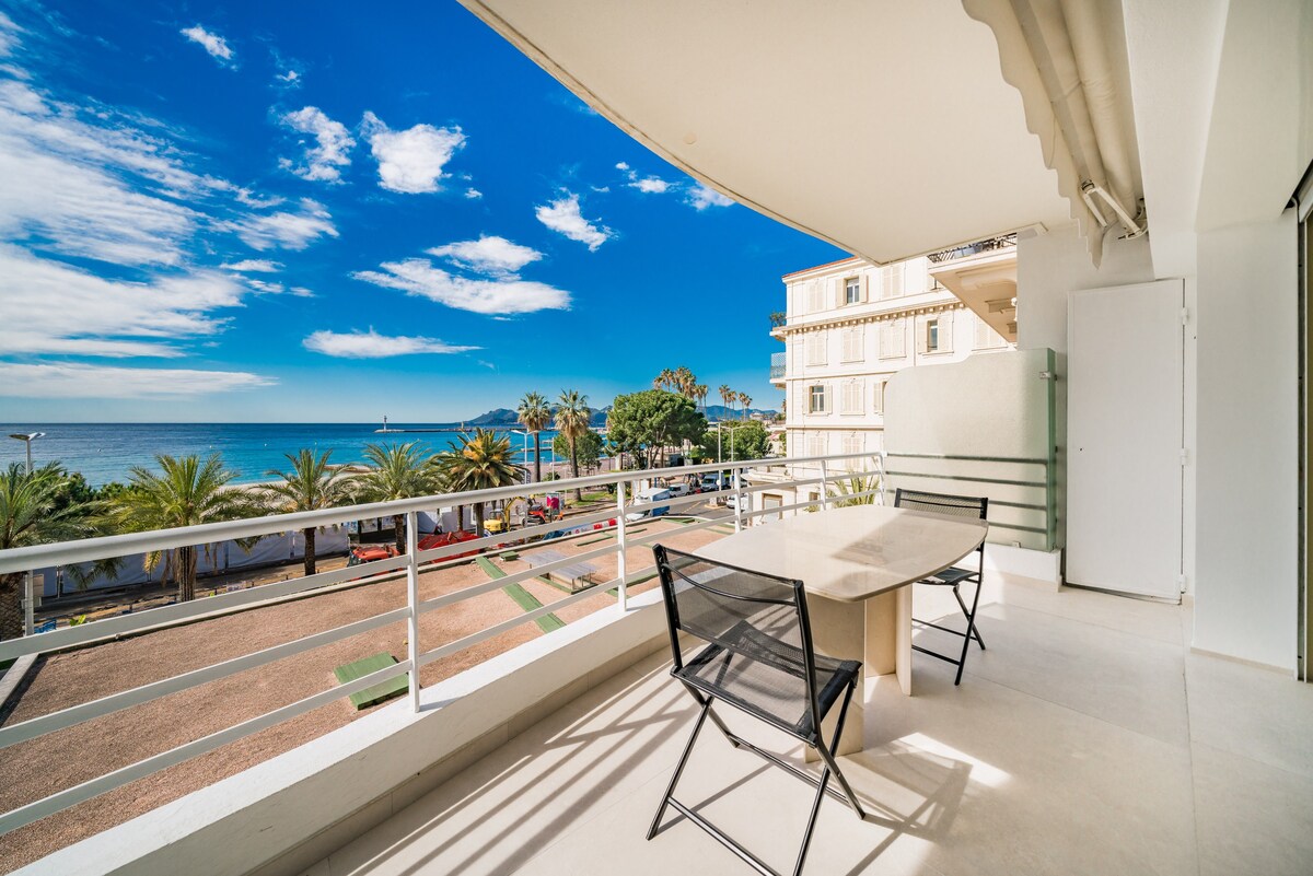 Superb two bedrooms on the Croisette with sea view