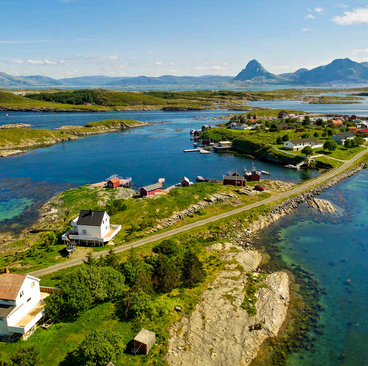 Flott utsikt ved havet