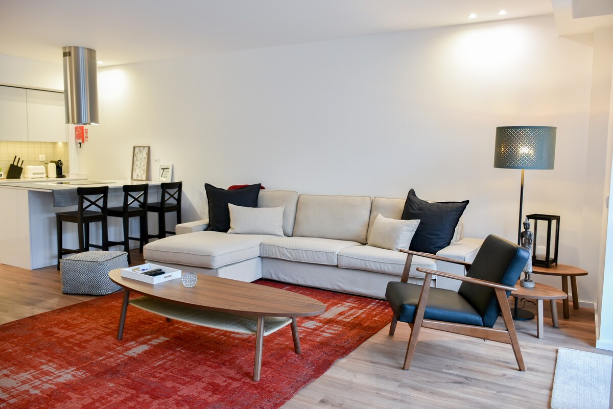 宽敞的双卧双层公寓，带露台和免费停车位-Bolhão