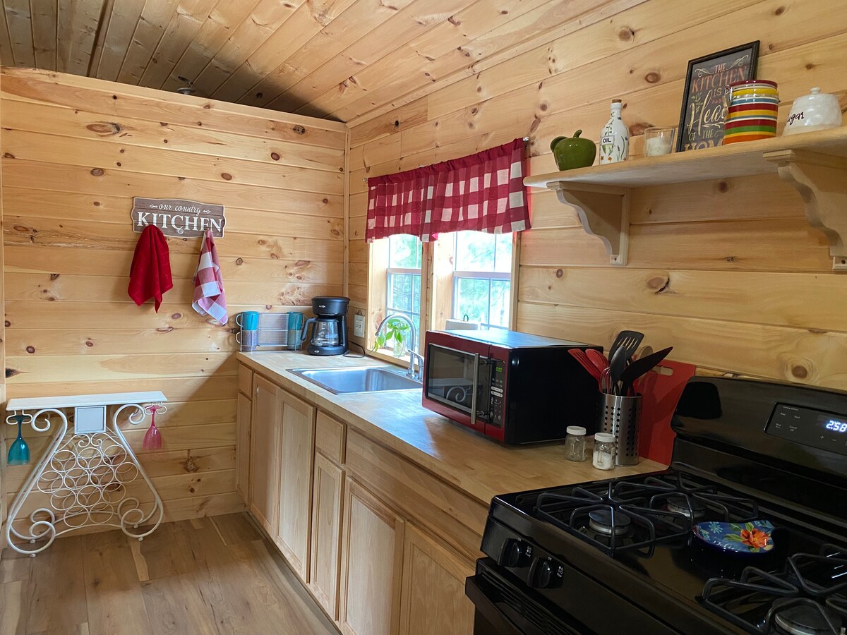 Cute & cozy 1 bedroom cabin with patio & firepit!