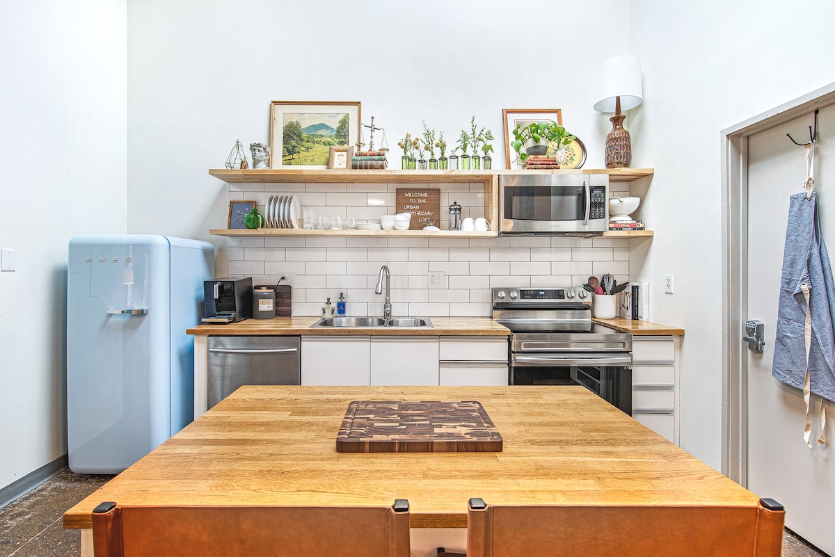 Piano-Walkable-Smeg Fridge| Urban Apothecary Loft