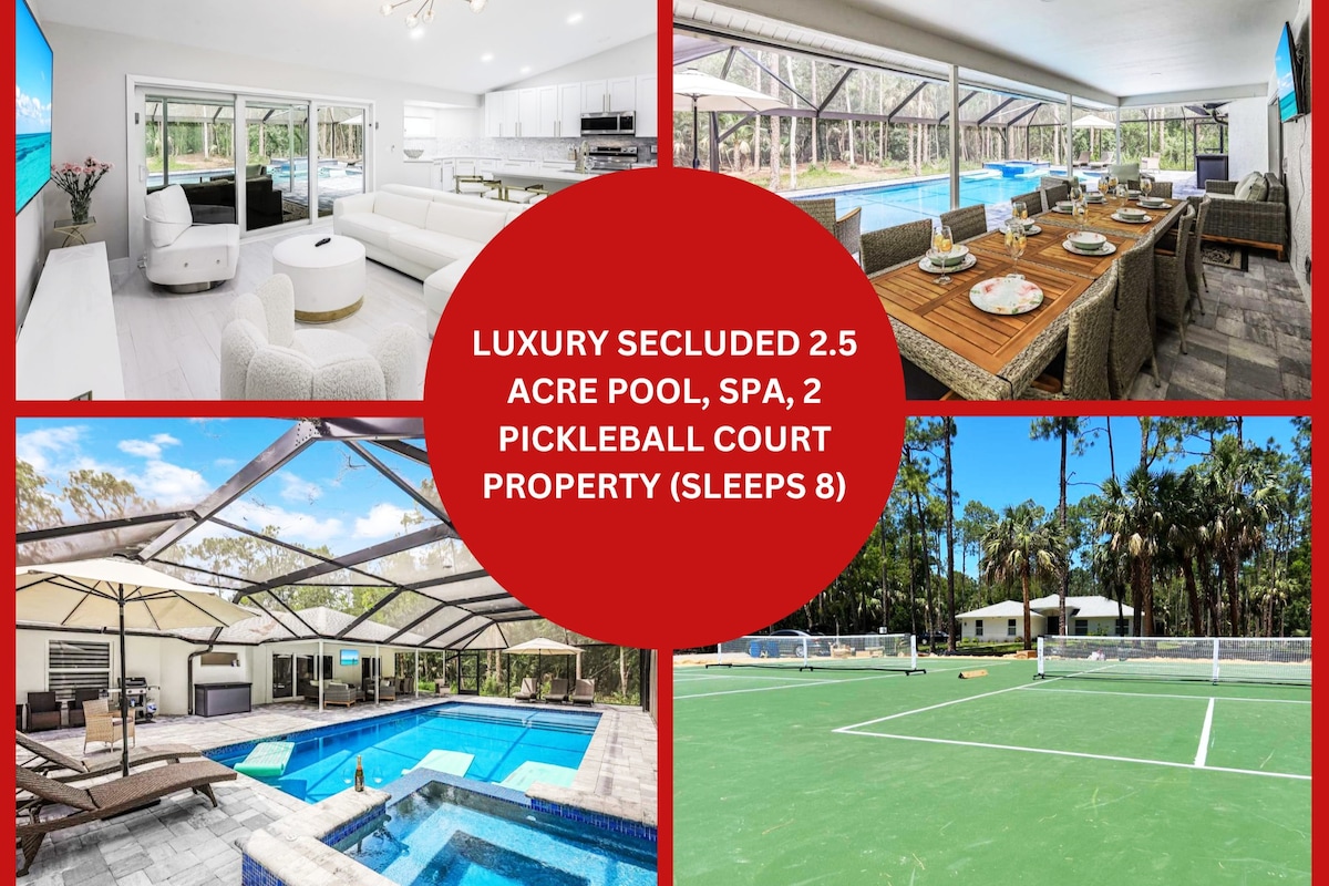Lux Family Pool Spa Pickleball Secluded Home 8 Ppl