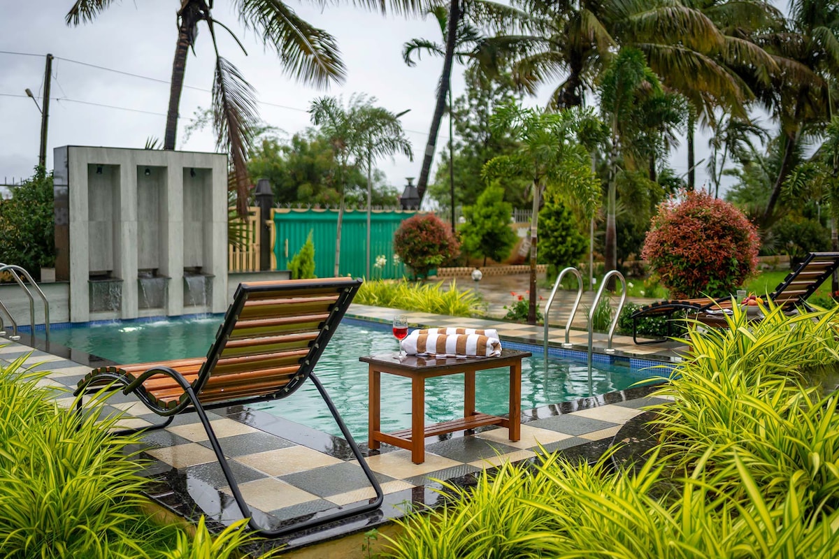 StayVista at Coco Palms w/ Plunge Pool and Lawns