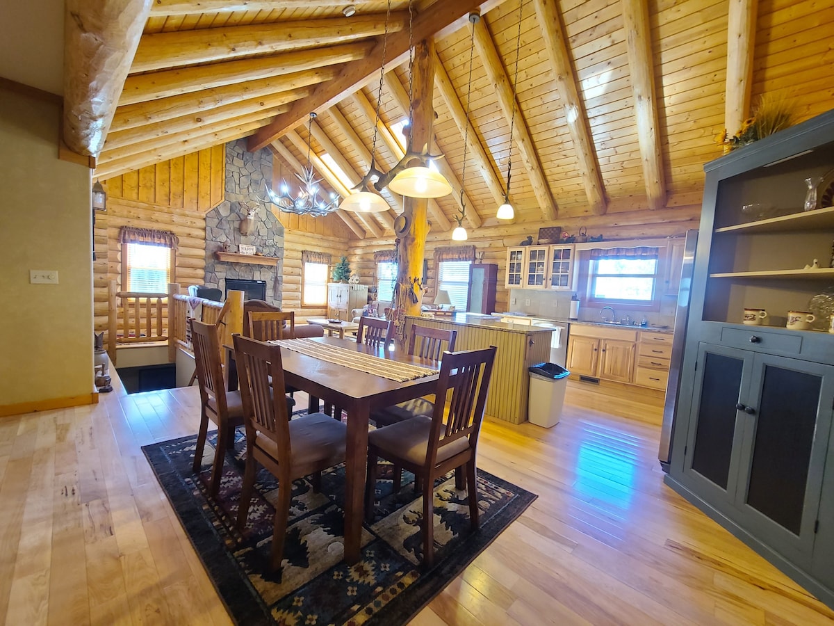 Log cabin style home on secluded 48 acre property