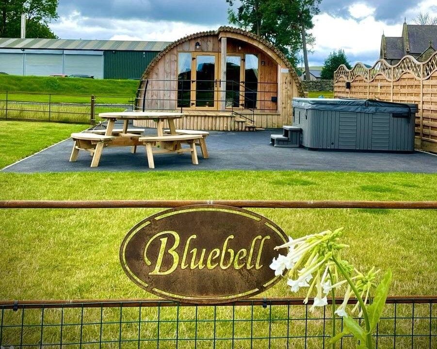 Bluebell 2 bedroom glamping pod with hot tub