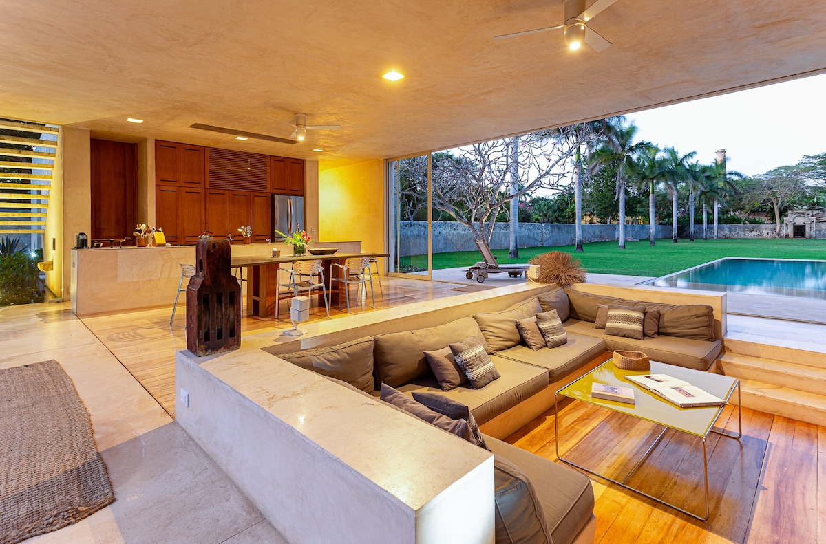 Chic award-winning, private villa outside Merida