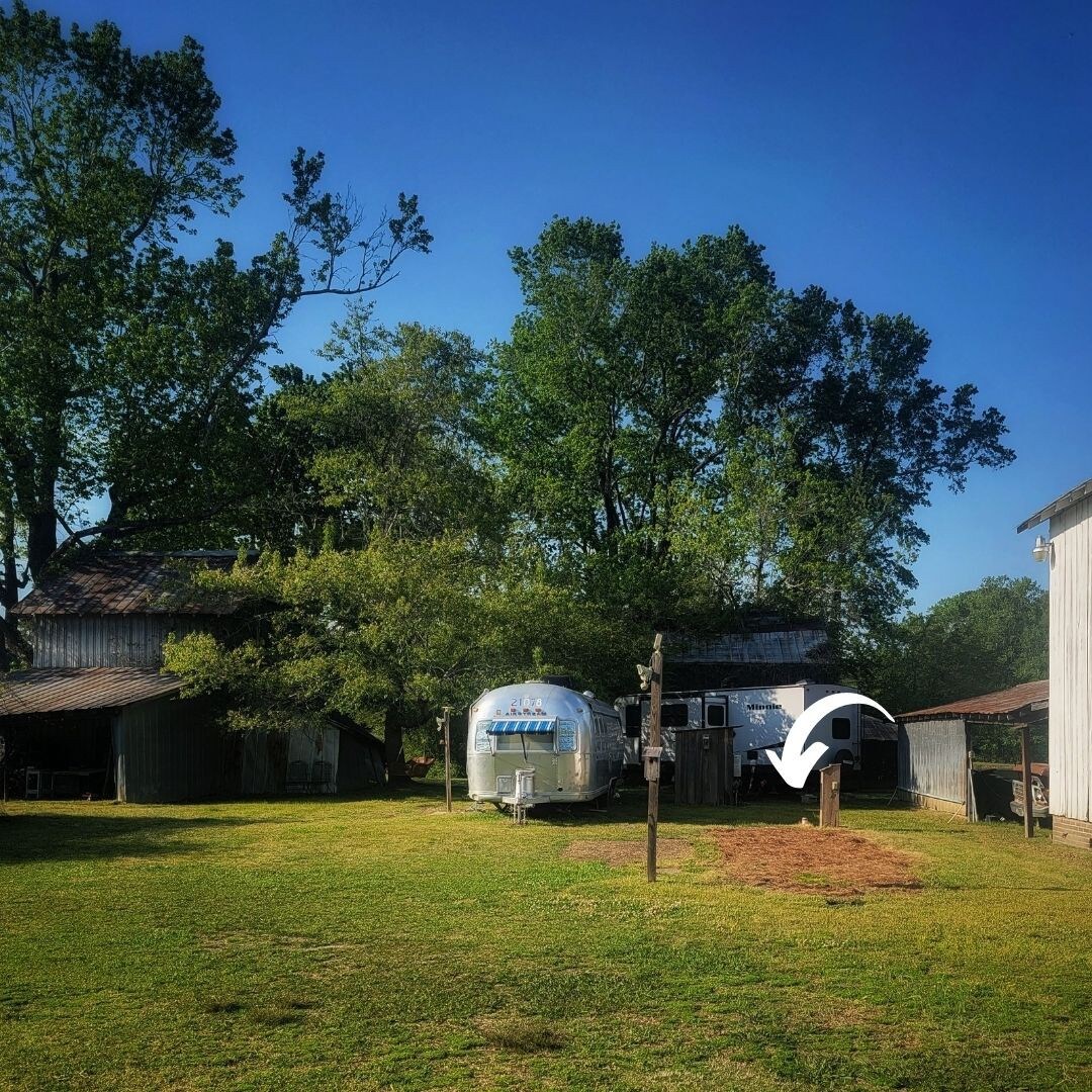 Scenic RV Site Overlooks Lake and Orchard