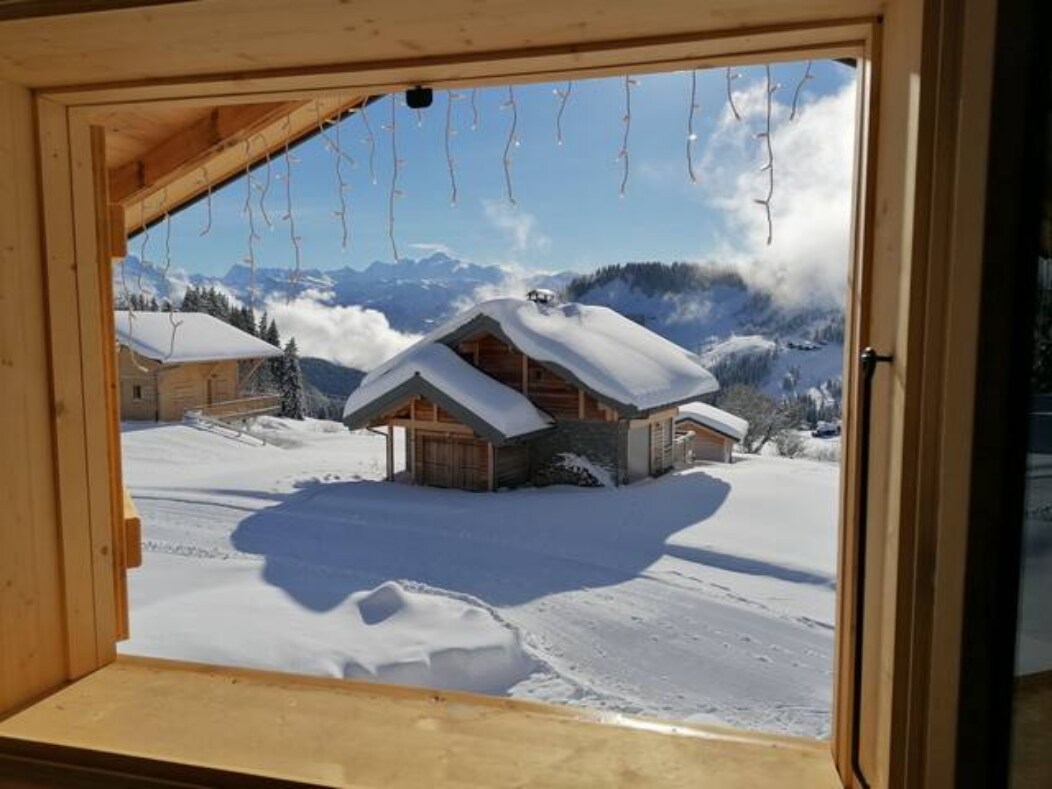 sur les pistes  avec vue sur le mont blanc !