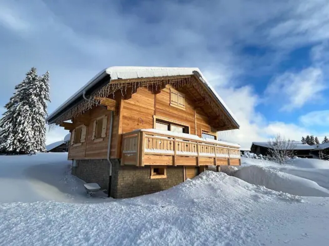 sur les pistes  avec vue sur le mont blanc !