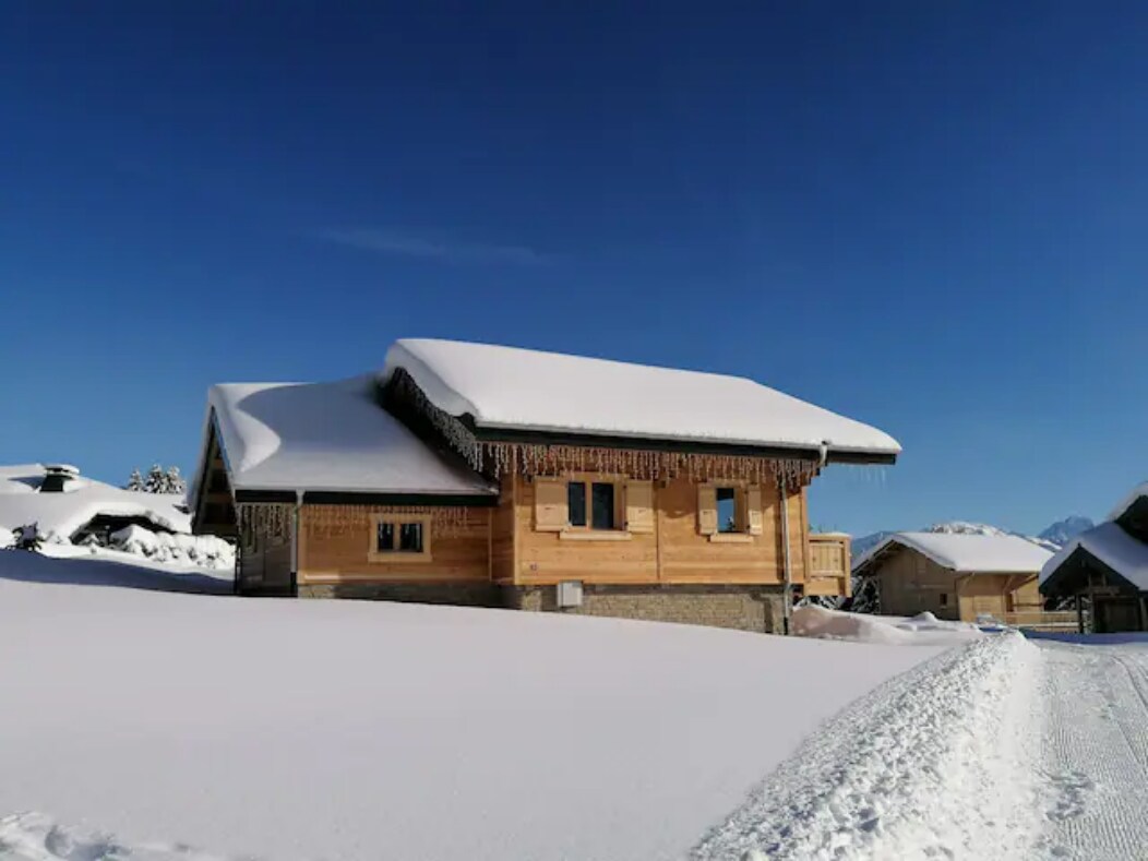 sur les pistes  avec vue sur le mont blanc !