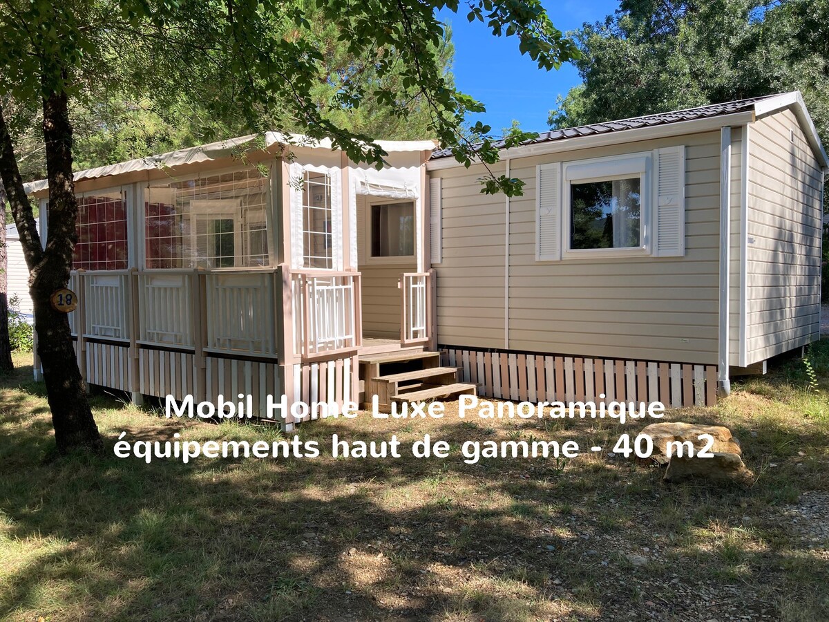 18 Mobil Home Luxe Panoramique calme nature 4pers