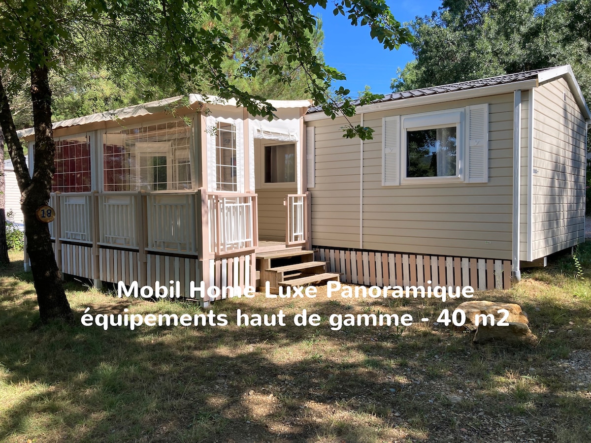 18 Mobil Home Luxe Panoramique calme nature 4pers