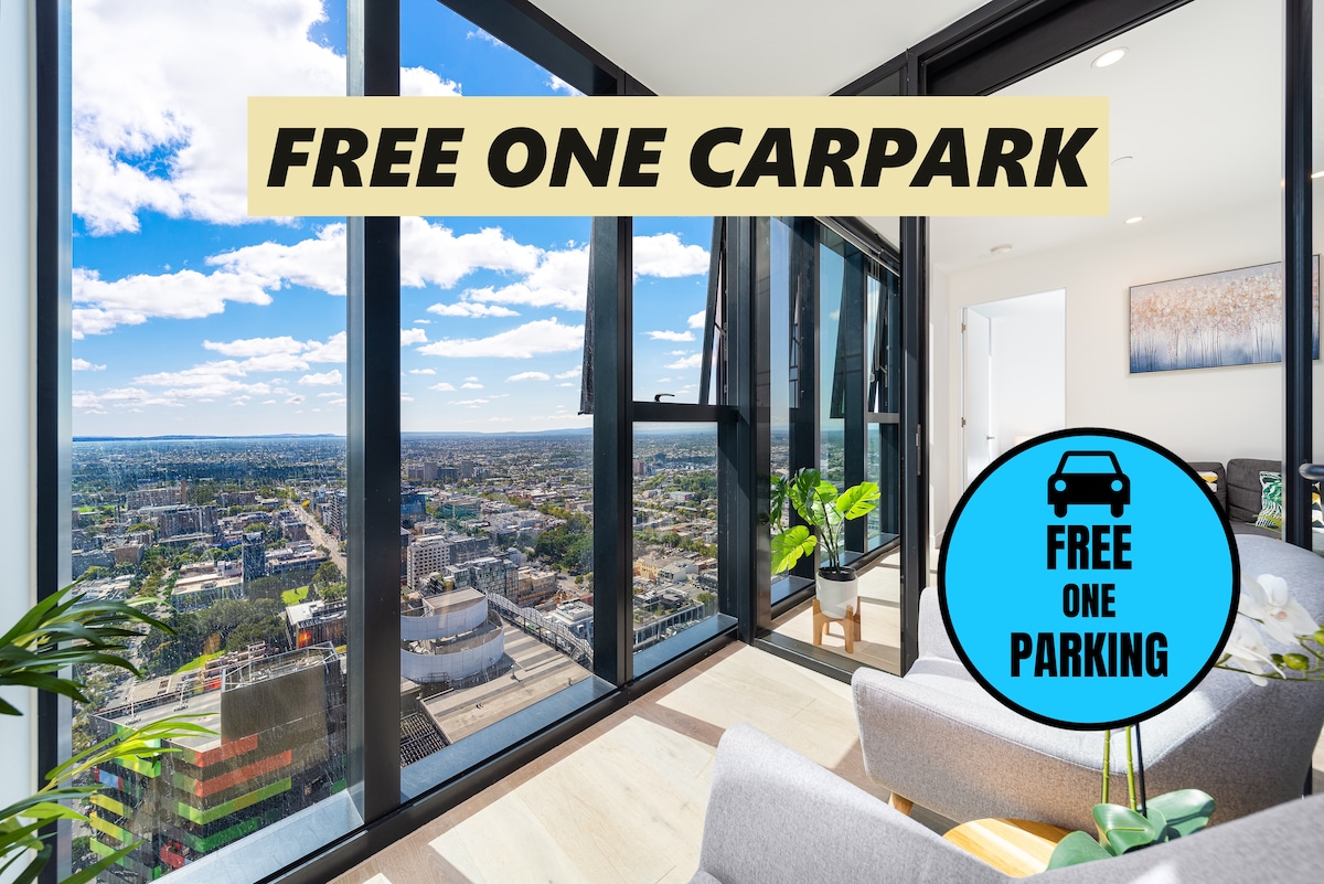 Exclusive Oasis Melb Skyline 6ppl, FREE Carpark