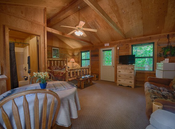 The Robert Duval Cabin is a cozy one room cabin!