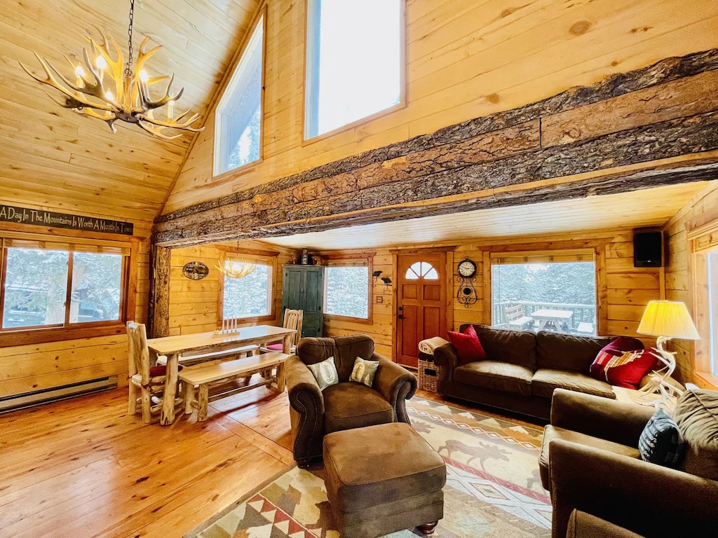 Cozy 3-Bedroom Mountain Log cabin with a fireplace