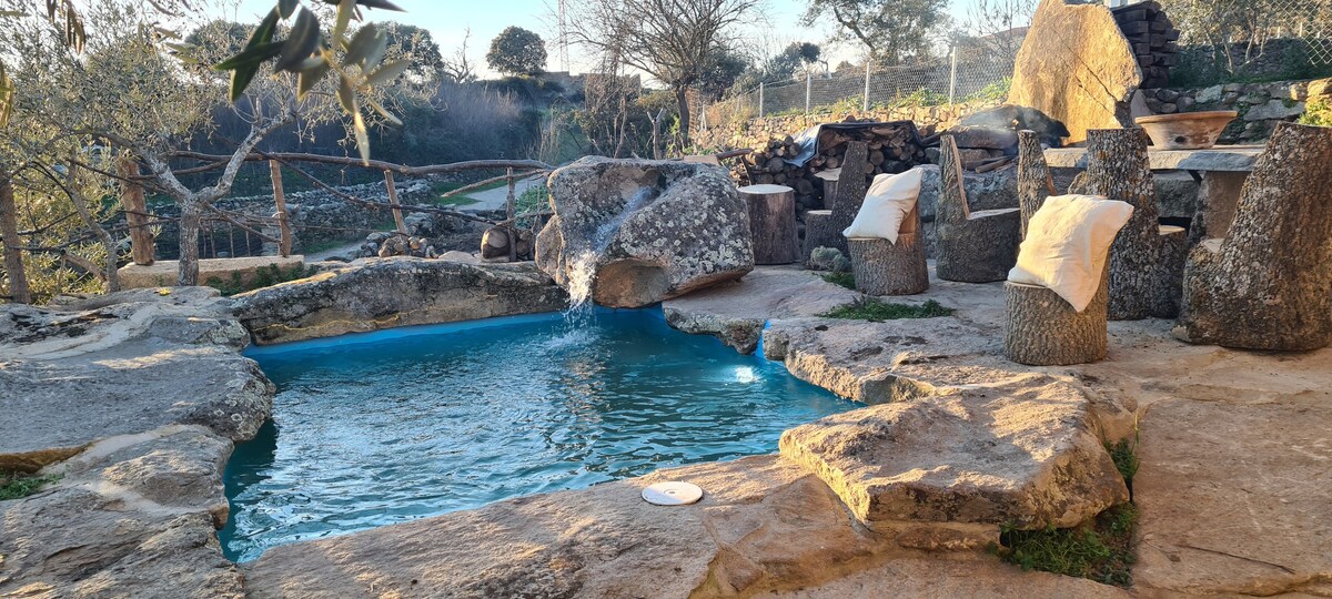带水疗和游泳池的乡村住宅Camino de Hierro