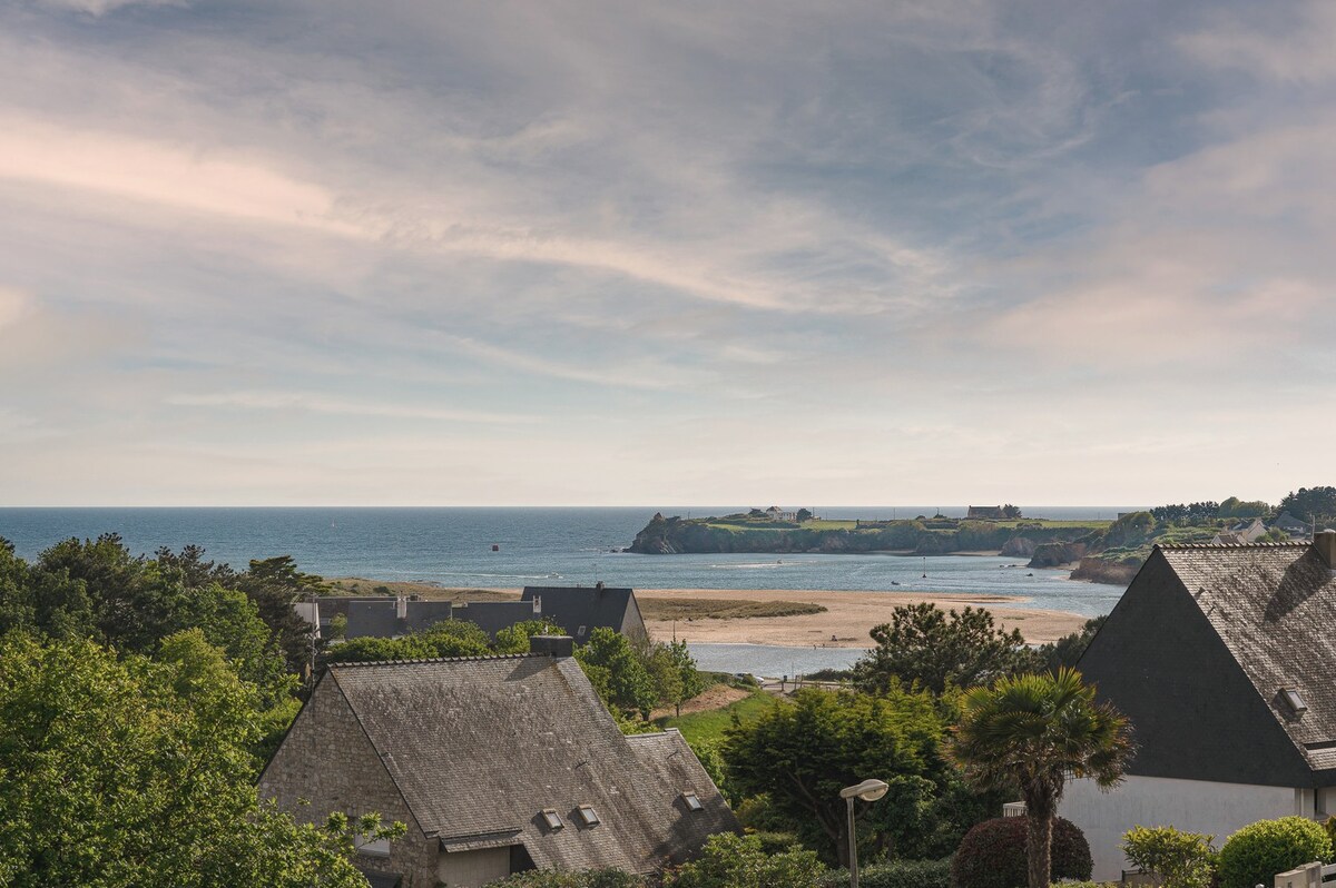 Maison vue mer, commerces, restos et plage à pieds