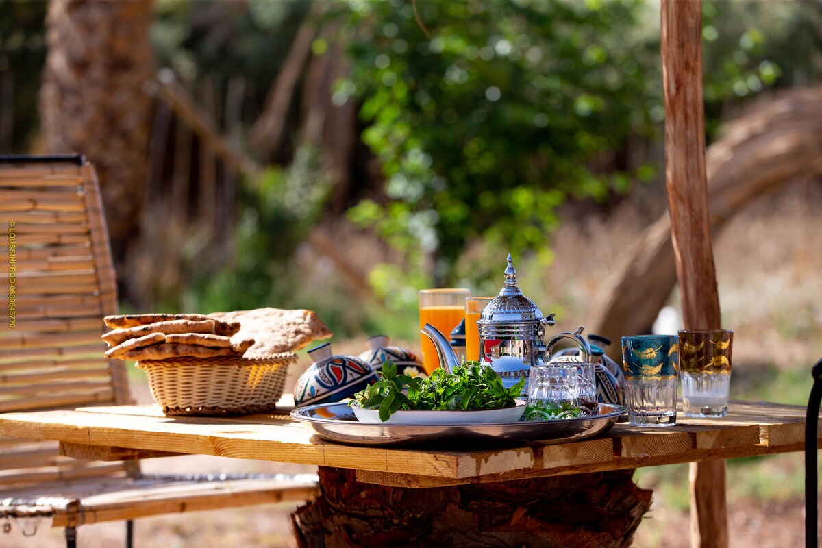 Private Tent Room "ouasis Fint" in the  farm