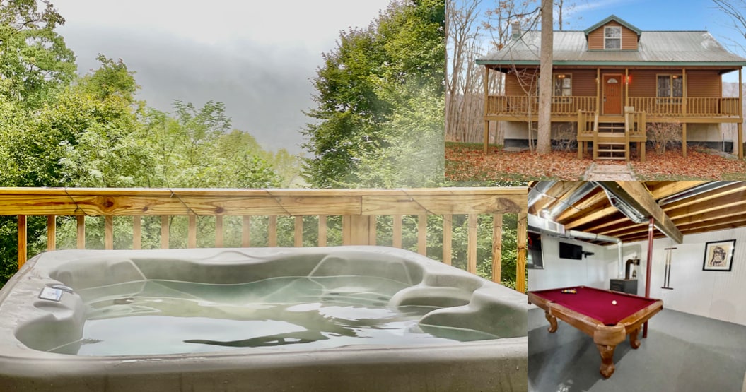 僻静的山顶小木屋，带热水浴缸+泳池，双人床+无线网络